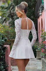 Fioreclo Jacinthe Mini Dress in Ivory