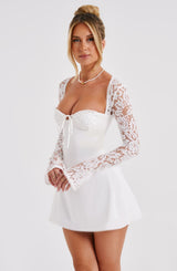 Fioreclo Jacinthe Mini Dress in Ivory