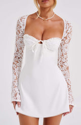 Fioreclo Jacinthe Mini Dress in Ivory
