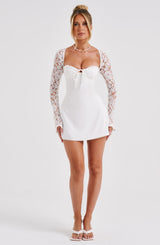 Fioreclo Jacinthe Mini Dress in Ivory