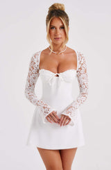 Fioreclo Jacinthe Mini Dress in Ivory