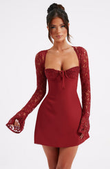 Fioreclo Jacinthe Mini Dress in Red