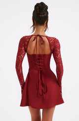 Fioreclo Jacinthe Mini Dress in Red
