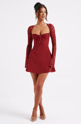Fioreclo Jacinthe Mini Dress in Red