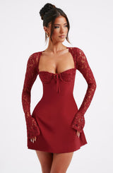 Fioreclo Jacinthe Mini Dress in Red