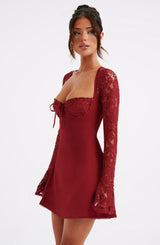 Fioreclo Jacinthe Mini Dress in Red