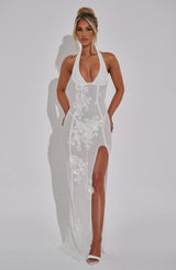 Fioreclo Jacquelina Maxi Dress in Ivory