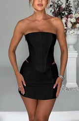 Fioreclo Jacquia Mini Skirt in Black