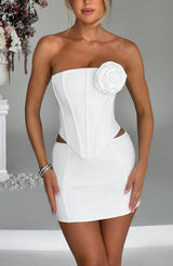 Fioreclo Jacquia Mini Skirt in Ivory