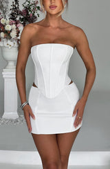 Fioreclo Jacquia Mini Skirt in Ivory