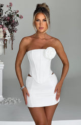 Fioreclo Jacquia Mini Skirt in Ivory