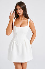 Fioreclo Janelia Mini Dress in Ivory