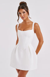 Fioreclo Janelia Mini Dress in Ivory