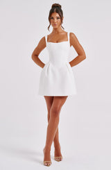 Fioreclo Janelia Mini Dress in Ivory