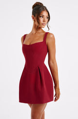 Fioreclo Janelia Mini Dress in Wine