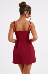 Fioreclo Janelia Mini Dress in Wine
