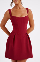 Fioreclo Janelia Mini Dress in Wine