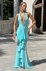Fioreclo Janesse Maxi Dress in Aqua