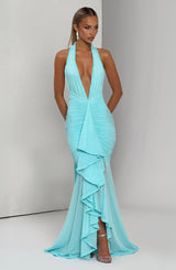 Fioreclo Janesse Maxi Dress in Aqua