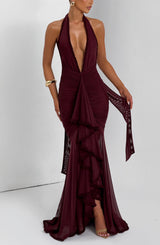Fioreclo Janesse Maxi Dress in Cherry Lacquer