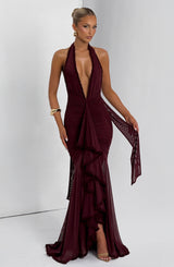 Fioreclo Janesse Maxi Dress in Cherry Lacquer