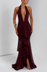 Fioreclo Janesse Maxi Dress in Cherry Lacquer