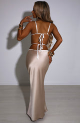 Fioreclo Jasmyra Maxi Skirt in Champagne