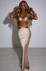 Fioreclo Jasmyra Maxi Skirt in Champagne