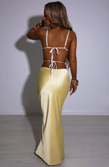 Fioreclo Jasmyra Maxi Skirt in Lemon