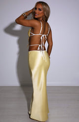 Fioreclo Jasmyra Maxi Skirt in Lemon