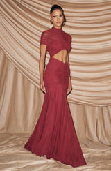 Fioreclo Jayla Maxi Dress in Burgundy
