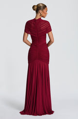 Fioreclo Jayla Maxi Dress in Burgundy