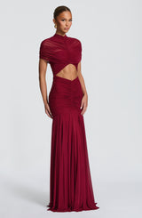 Fioreclo Jayla Maxi Dress in Burgundy