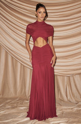 Fioreclo Jayla Maxi Dress in Burgundy