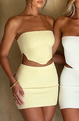 Fioreclo Jazlyn Mini Skirt in Lemon