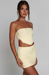Fioreclo Jazlyn Mini Skirt in Lemon