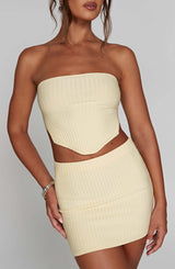 Fioreclo Jazlyn Mini Skirt in Lemon