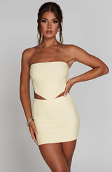 Fioreclo Jazlyn Mini Skirt in Lemon