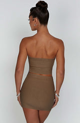 Fioreclo Jazlyn Mini Skirt in Mocha