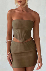 Fioreclo Jazlyn Mini Skirt in Mocha