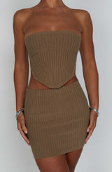 Fioreclo Jazlyn Mini Skirt in Mocha