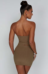 Fioreclo Jazlyn Mini Skirt in Mocha
