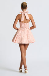 Fioreclo Jocelle Mini Dress in Soft Peach