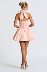 Fioreclo Jocelle Mini Dress in Soft Peach