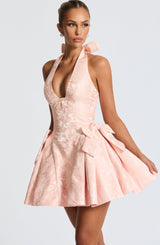 Fioreclo Jocelle Mini Dress in Soft Peach