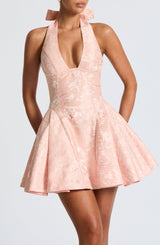 Fioreclo Jocelle Mini Dress in Soft Peach