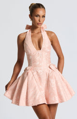 Fioreclo Jocelle Mini Dress in Soft Peach