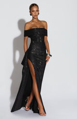 Fioreclo Jocelyn Maxi Dress in Black Sparkle