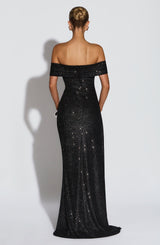 Fioreclo Jocelyn Maxi Dress in Black Sparkle