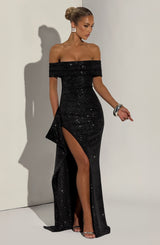 Fioreclo Jocelyn Maxi Dress in Black Sparkle
